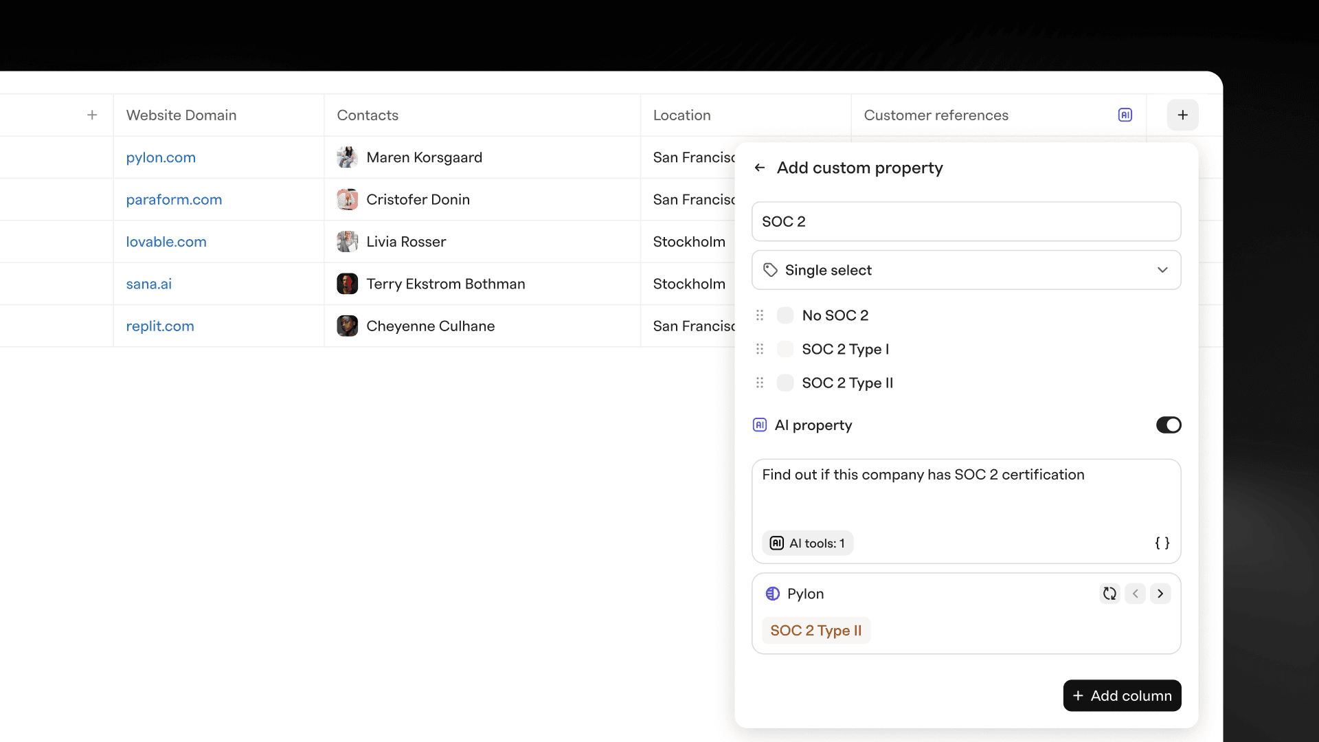 Add AI columns inline and prompt sandbox in Zero