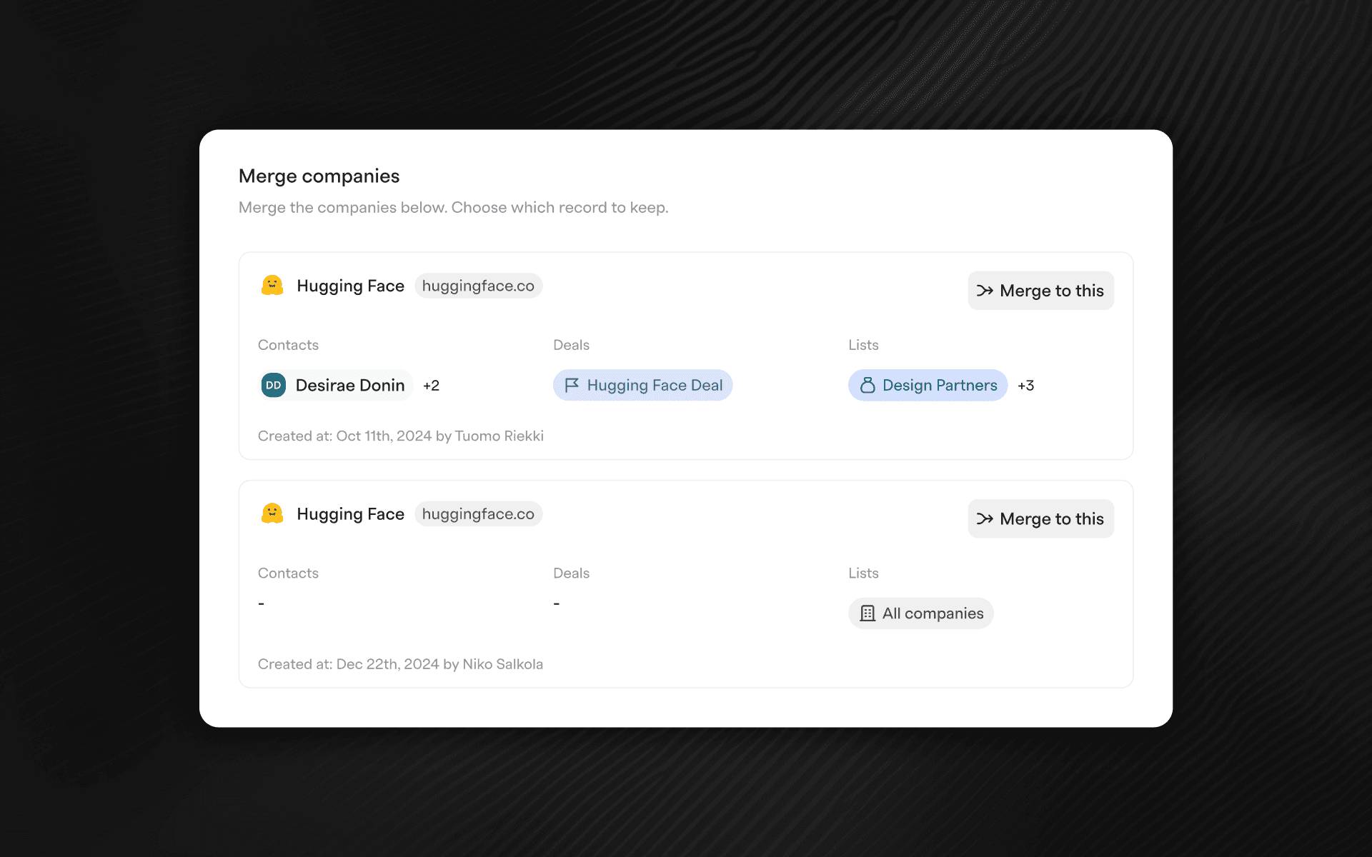 CRM hygiene: Merge duplicates in Zero