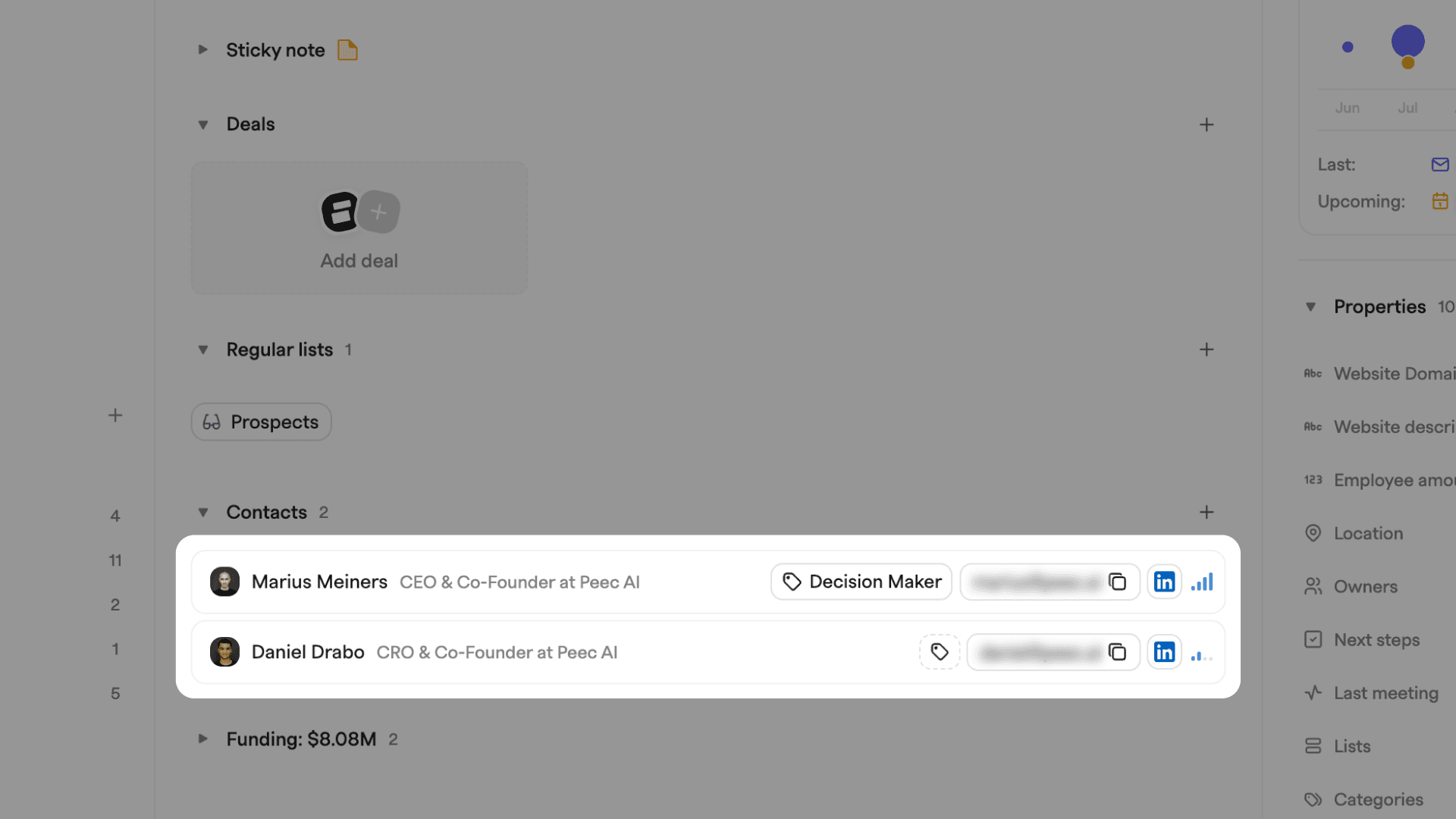 Associated contacts in Zero